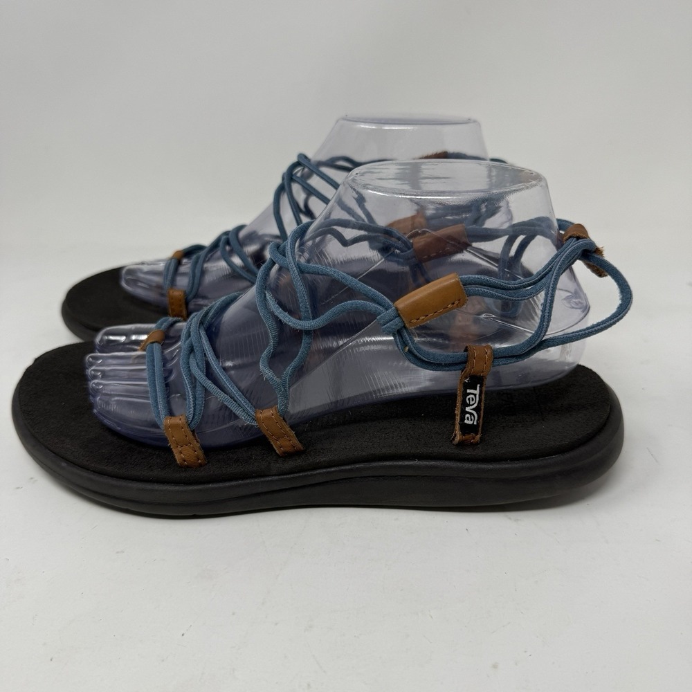 Teva Voya Infinity Women's Sandals Blue Brown Strappy Minimalist Size 9 - Picture 5 of 10